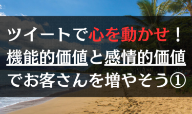 ツイートで心を動かせ！機能的価値と感情的価値でお客さんを増やそう①